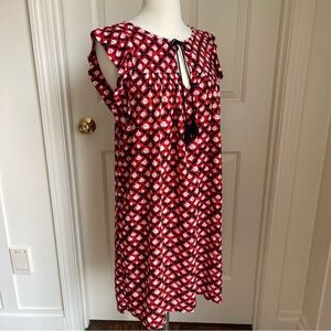 Loft Red floral print dress